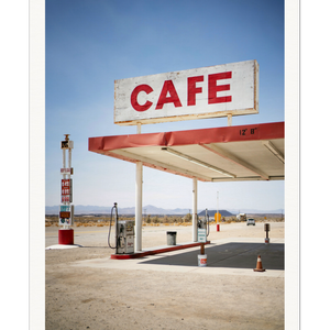 Galrie Retro Desert Cafe and Gas Station Art Photgraphy Print, Poster Only, A2 42 x 60cm (16 x 24inch)