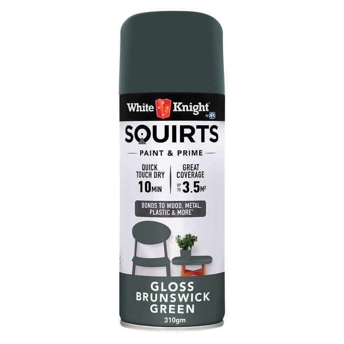 White Knight 310g Brunswick Green Gloss Squirts Spray Paint