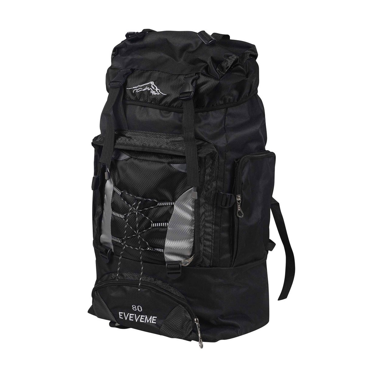 Slimbridge Black 80L Large Waterproof Travel Backpack Camping Outdoor