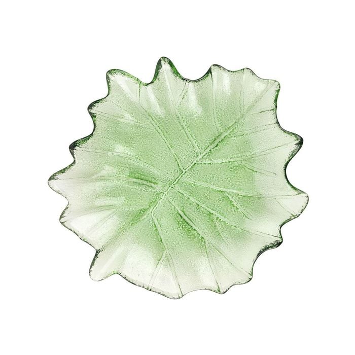 Urban Tommy 18.5cm Glass Leaf Dish Home Decorative Plate - Sage