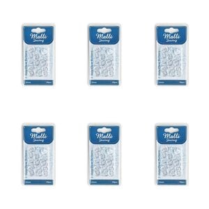 6x 20pc Malli Sewing Clear Plastic Sewing Dressmaking Garment Round Buttons 15mm