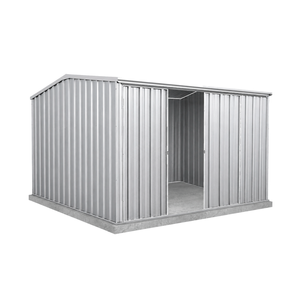 Absco Sheds 3.0 x 3.0 x 2.06m Zincalume Ezislider Double Sliding Door Garden Shed