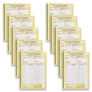 10pc Spirax 555 Invoice & Statement Spiral Notebook Writing Stationery 50-pages