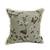 SOGA 45cm Matcha Green French Vintage Butterfly Loves Flowers Tassel Throw pillow