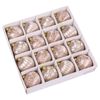 Catzon 16 Pcs Shiny Christmas Baubles Silk Wrapped with Rhinestone Sequins for Party Decor-Champagne