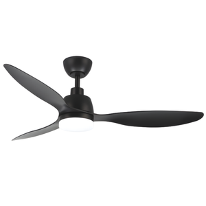Windora Zephyr 52" Ceiling Light with Modern DC Ceiling Fan & 3CCT LED Dimmable Light - Black
