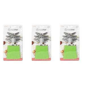 3x 9pc Topchef Stainless Steel Reusable Icing Baking Kit Assorted