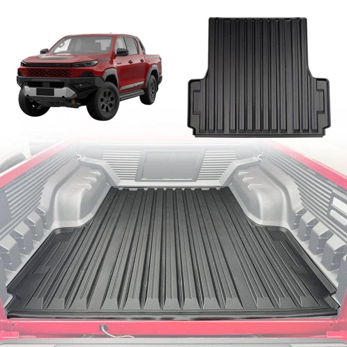 AUSGO 3D TPE Ute Mat For Toyota Hilux Rugged X Dual Cab 2025-Onwards Fitted With Factory Plastic Tub Liner Tray Mat