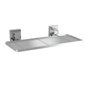 Fusion-Loc 26kg Stainless Steel Suction Frosted Acrylic Bathroom Shelf