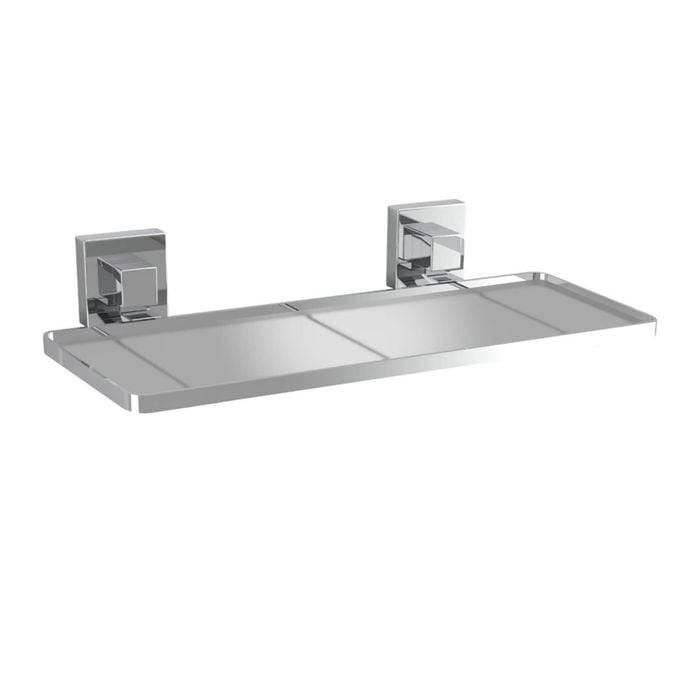 Fusion-Loc 26kg Stainless Steel Suction Frosted Acrylic Bathroom Shelf