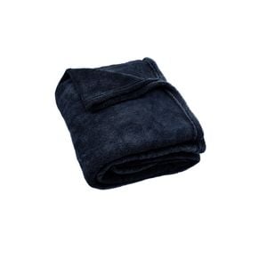 Hotel Living Super Soft Coral Fleece Large Throw Rug 160x210 cm Navy