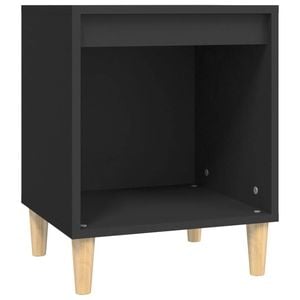 vidaXL Bedside Cabinet Black Nightstand Bedroom Bedside Table with Storage