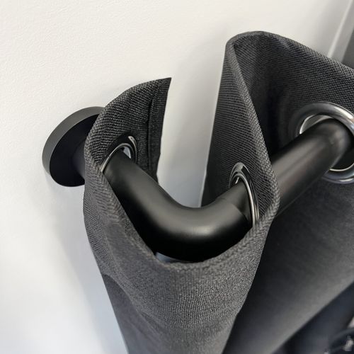 Windoware 220-400cm 25/28mm Matte Black Ultra Blockout Adjustable ...