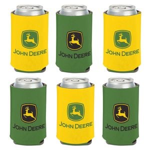 John Deere Can Cooler / Stubbie Holder 12oz Two Sided Logo Set Of 6