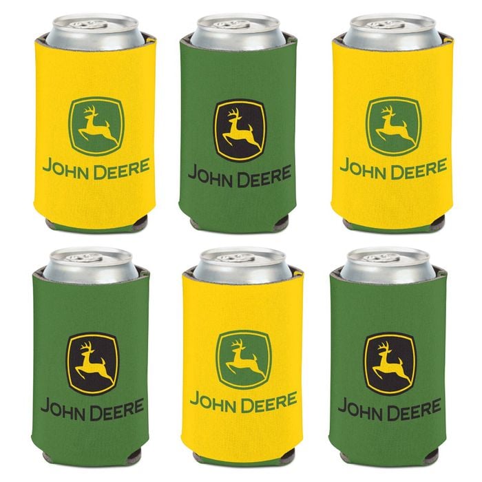 John Deere Can Cooler / Stubbie Holder 12oz Two Sided Logo Set Of 6