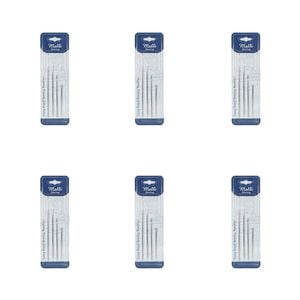 6x 4pc Malli Sewing Steel Long Hand Sewing Tailoring Needles 75mm Silver Asstd