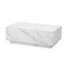 Oikiture Coffee Table Marble Effect Wooden White Side Tables