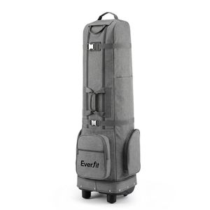 Everfit Golf Travel Bag Flight Cover Foldable Soft Case Wheels Grey