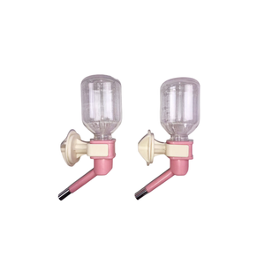 Yes4pets 2 X Pet Hanging Water Bottle No Drip Dispenser Pink