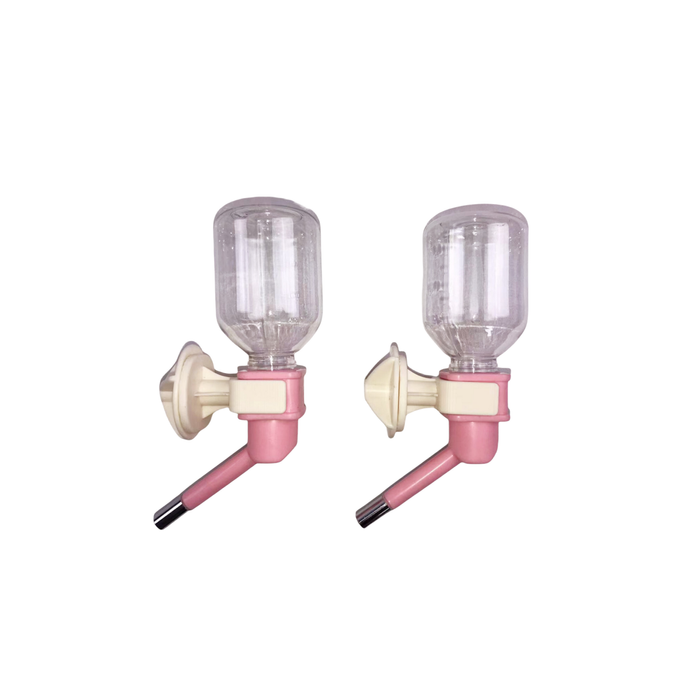 Yes4pets 2 X Pet Hanging Water Bottle No Drip Dispenser Pink