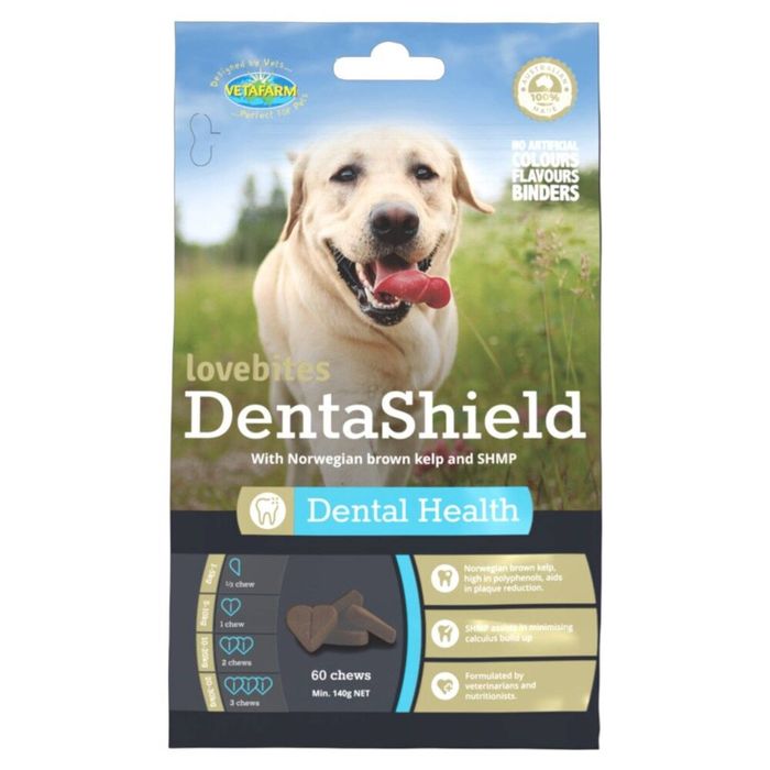 Vetafarm Lovebites DentaShield Dental Health for Dogs 60 Pack