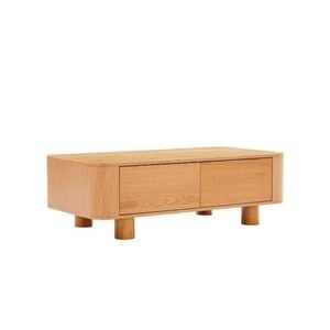 Kenston Coffee Table with 2 Drawers, Natural Oak