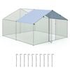 Costway 3.1x3.4x1.9M Walk-in Chicken Coops w/All-weather Protection Canopy Poultry Cage