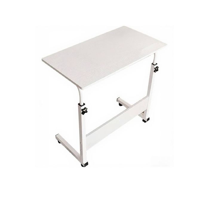 Provecta White Adjustable Height Folding Sofa Side Table – 60 X 40 Cm Laptop Bed Tv Snack Desk