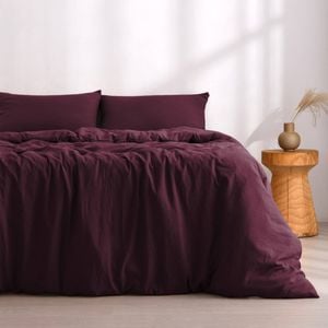 Dreamaker Superfine Washed Microfibre Quilt Cover Set Cherry King Bed