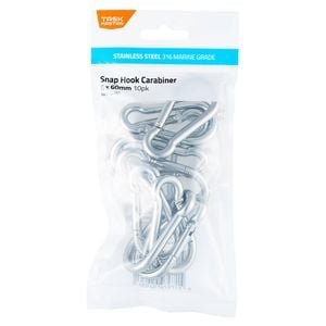 Taskmaster 6 x 60mm 316 Stainless Steel Snap Hook - 10 Pack