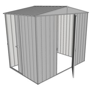Build-a-Shed 2.3 x 1.5 x 2.3m Single Hinge and Single Sliding Door Narrow Shed - Zinc