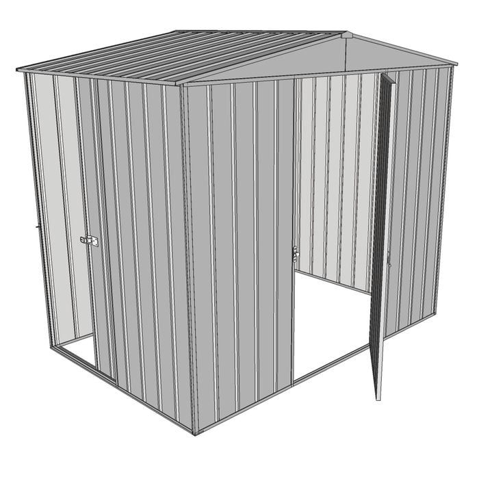 Build-a-Shed 2.3 x 1.5 x 2.3m Single Hinge and Single Sliding Door Narrow Shed - Zinc