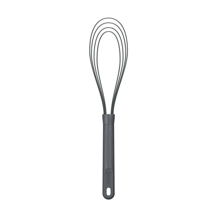 Zyliss Flat Whisk Silicone Kitchen Tool Heat Resistant Up to 240 Degrees Grey