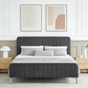 Big Lot Queen Velvet Charcoal Lexi Bed Frame