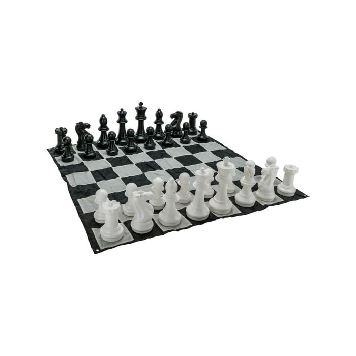 Mega Size Plastic Outdoor Chess Game Set w/Mat 1.5x1.5m