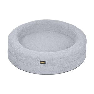 PaWz L Size Memory Foam Donut Dog Bed - Light Grey