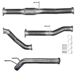 Ignite Exhausts Turbo Back For Toyota Hilux 3l D4d 3" No Cat With Diff Pipe Raw Aluminised Steel