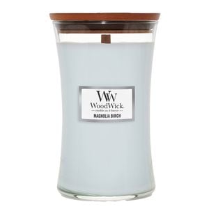 WoodWick Magnolia Birch  Scented Crafted Candle Glass Jar Soy Wax Large
