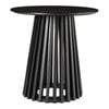 50cm Round Slatted Coffee Side Table Wooden Black