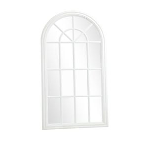 Oikiture 130x70cm Wooden Window Mirror Wall Mirrors White