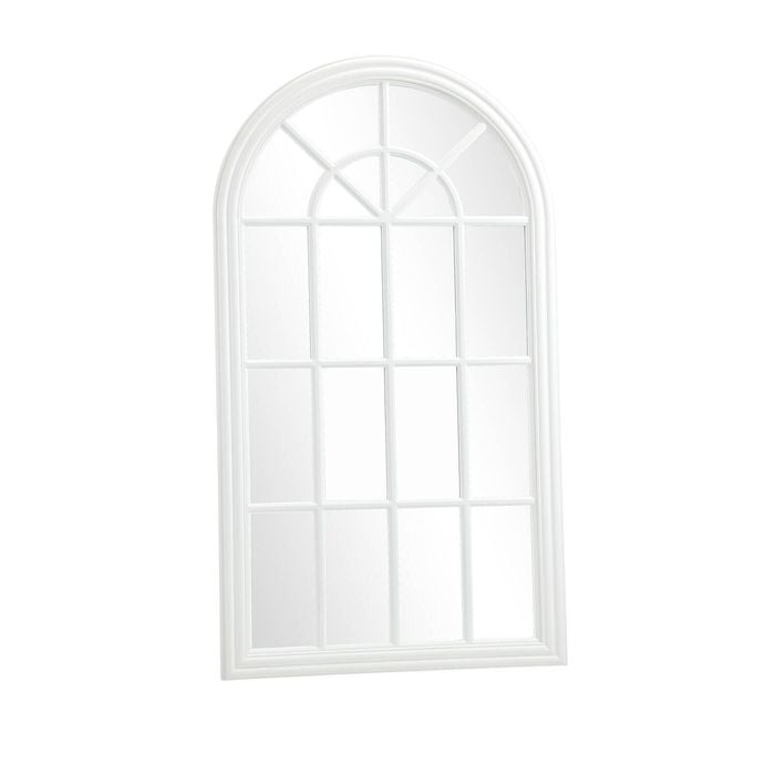 Oikiture 130x70cm Wooden Window Mirror Wall Mirrors White