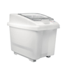 Araven Ingredient Bin Transparent Mobile With Wheels And Sliding Lid 80l 655x435x560mm Dry Food Storage Commercial Kitchen Bins
