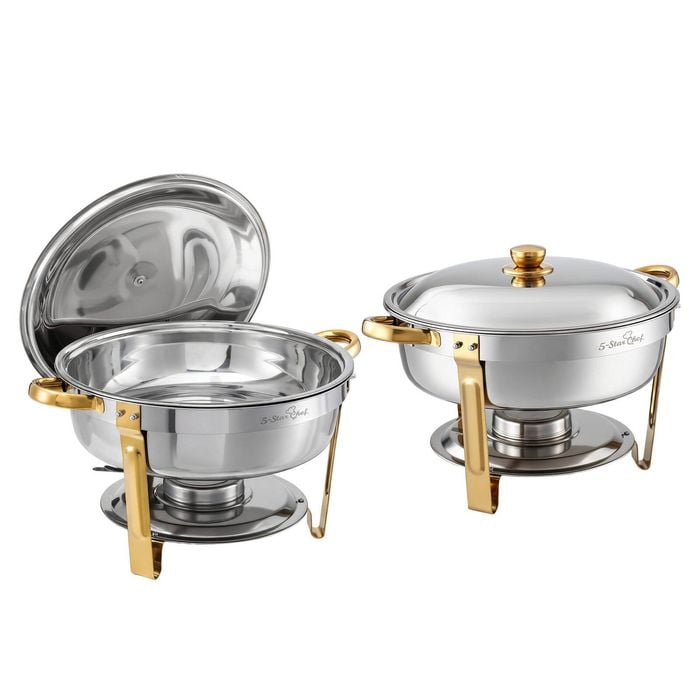 5-Star Chef 5L Chafing Dish Set 2-Pack, Food Warmer Catering Server Buffet
