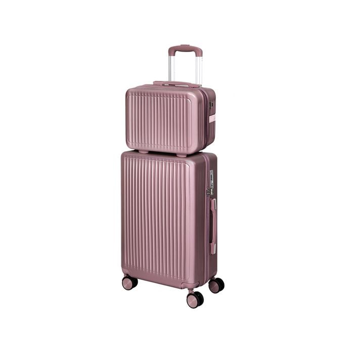 Slimbridge Luggage Suitcase Trolley Set Travel Lightweight 2pc 14"+20" Rose Gold