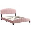 IHOMDEC Double Size  Shell-Style Bed Frame Base Mattress Platform BEF04 Pink