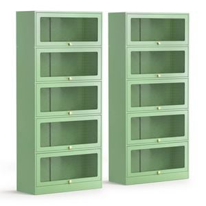 Artiss 2x Buffet Sideboard Cabinet Metal - Elia Green