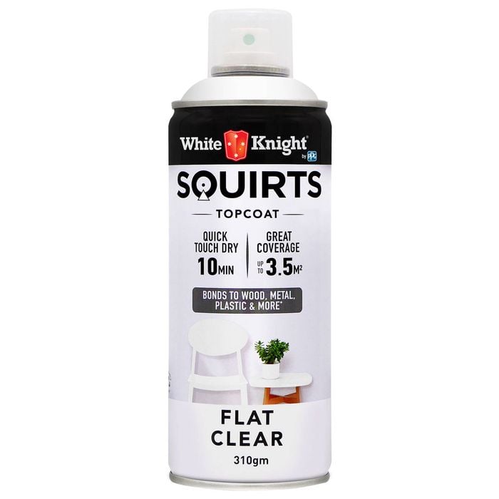 White Knight 310g Flat Clear Squirts Spray Paint