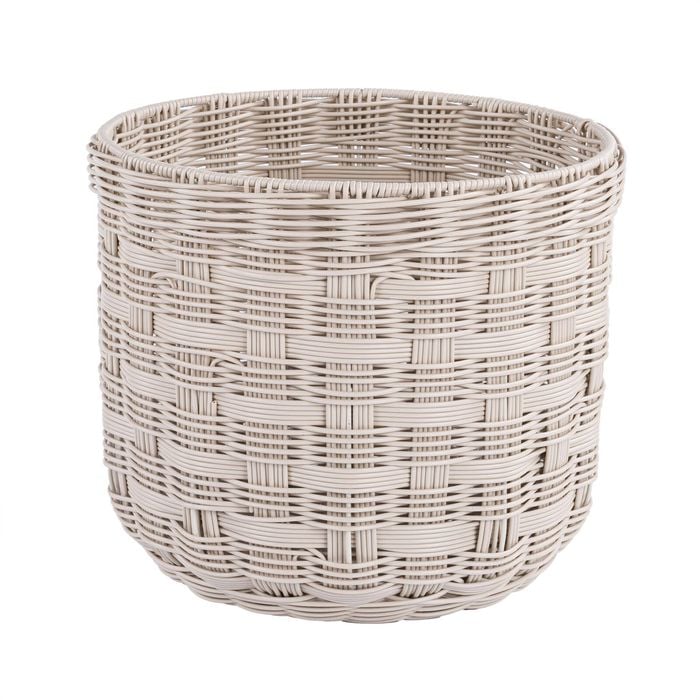Astin Sinclair 350 x 300mm Ivory Poly Rattan Checked Basket Planter Large