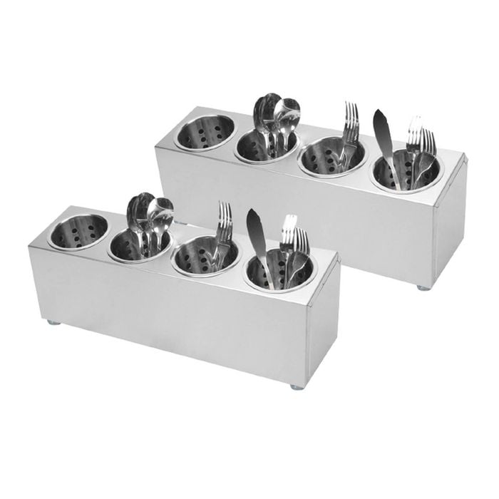 SOGA 2X 18/10 Stainless Steel Conical Utensils Cutlery Holder with 4 Holes