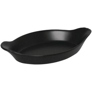 Olympia Mediterranean Tapas Oval Eared Dishes Matt Black 37x204x118mm 215ml 6 Pack